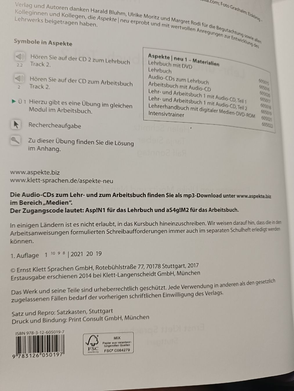 Libri: Aspekte neu Mittelstufe Deutsch B1 plus – Usato da Hägendorf venduto da aga_mh97 1