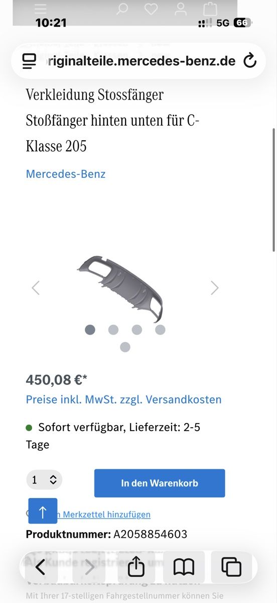Duftöldiffusoren: Mercedes C Klase 65 AMG  Diffuser Spolier – Gebraucht aus uster von automen 2