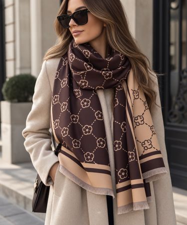 Damen Schal braun beige neuwertig