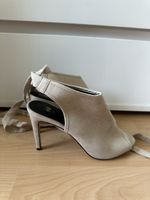 Bequeme Sandaletten Gr. 40 mit Schnürung Absatzschuhe beige