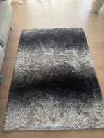 Teppich Shaggy Ombre-Design Schwarz/Grau ca. 140x200cm guter