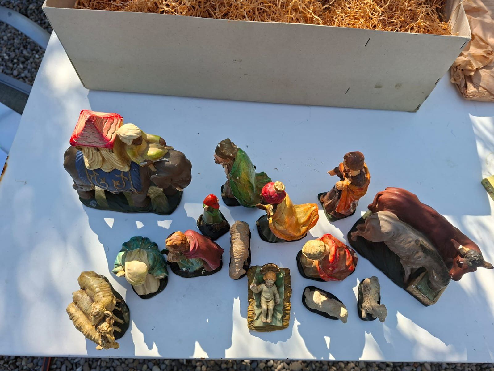 Statuette: Antike gr. Gips Krippenfiguren – Usato da Trimbach venduto da stillik 3
