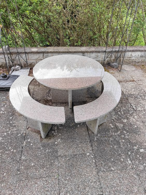 Garten Tischgruppe rund aus Marmor Kaufen auf Ricardo