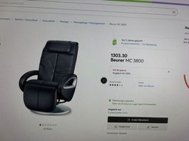 Massagestuhl Beurer, dunkelbraun. Neuwertig