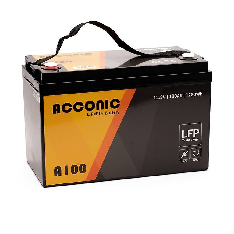 Dispositivi a energia solare: Acconic A100 LiFePO4 12V Lithium 100Ah – Usato da Oppligen venduto da wetti_gmbh