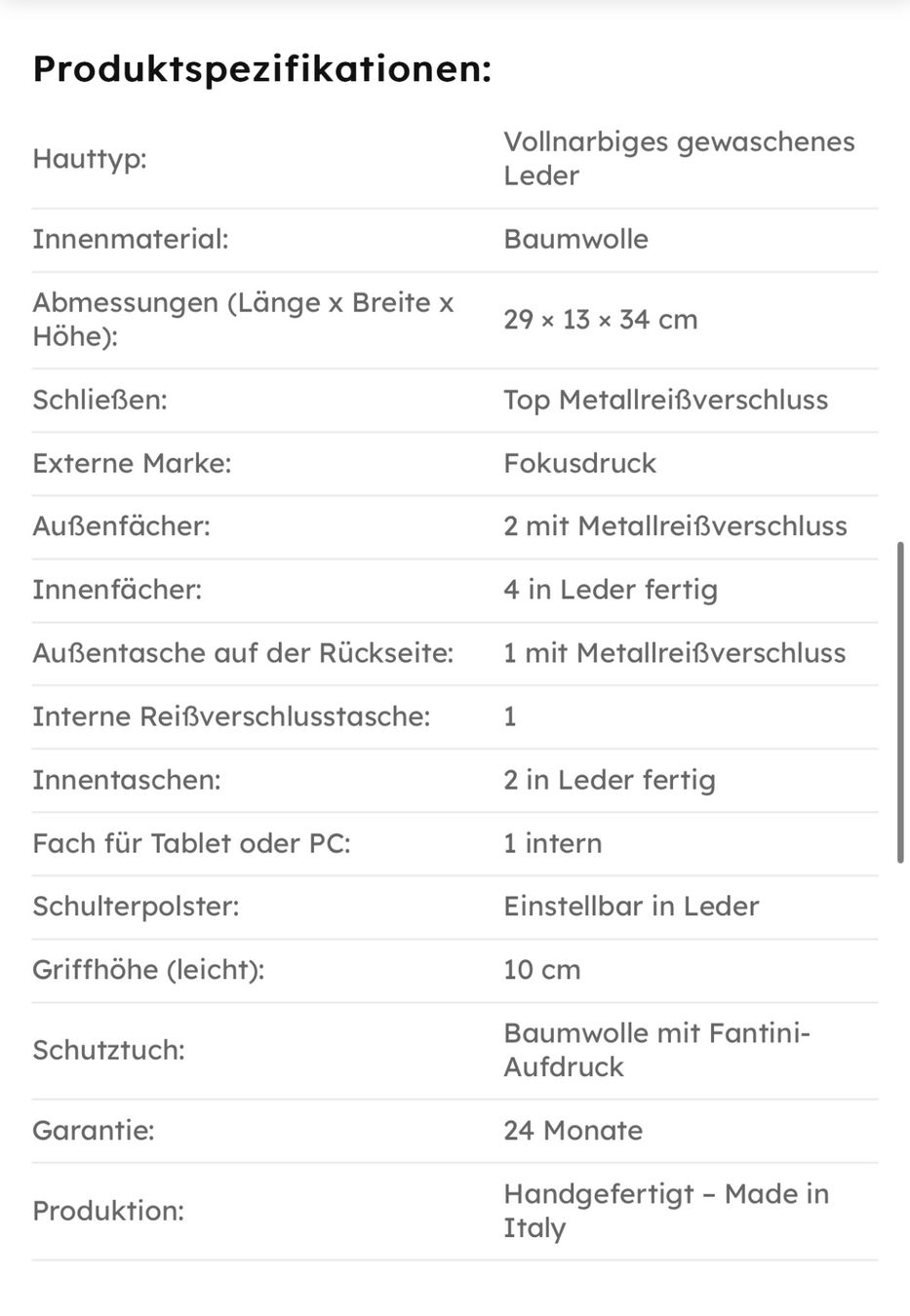 Zaini: Lederrucksack groß Milano - Farbe: Schwarz – Nuovo e nell'imballaggio originale da Wittenbach venduto da WWW.DRILUBAGS.CH 5