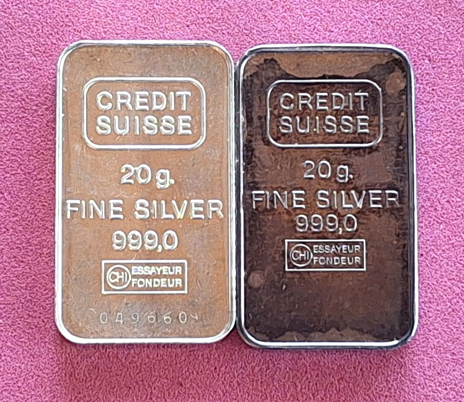 Edelmetalle: CREDIT SUISSE - 40 GRAMM - FEINSILBER – Gebraucht aus Boniswil von dpd4coins
