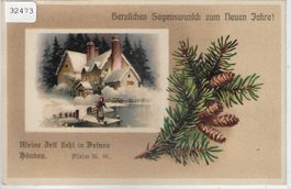 Herzlichen Segenswunsch zum Neuen Jahre! Winterlandschaft