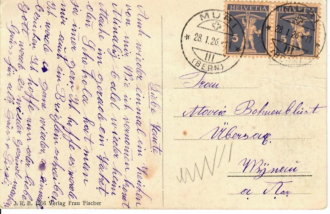 Cartes postales: Muri bei Bern  1926 – D'occasion à Hochdorf par Ziegel-16 1