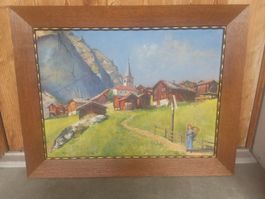 A. WEBER, ancienne Huile sur toile, champex (?)