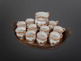 Boccalino ticinese-Set im Korb 11-teilig