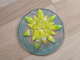 Glasbild mit Blume