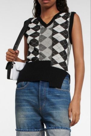 MM6 Maison Margiela Pull sans manches Argyle Taille XL Neuf