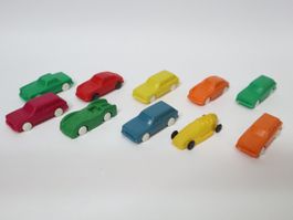 10 Stk. Plastik Auto Penny Toys Porsche Mercedes Vintage