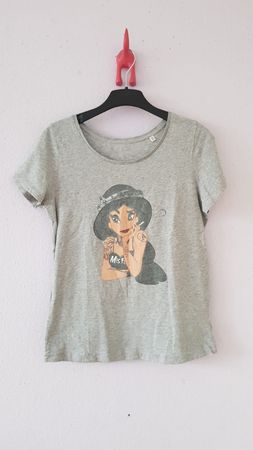 T-shirt gris, motif Jasmine revisitée - Taille M