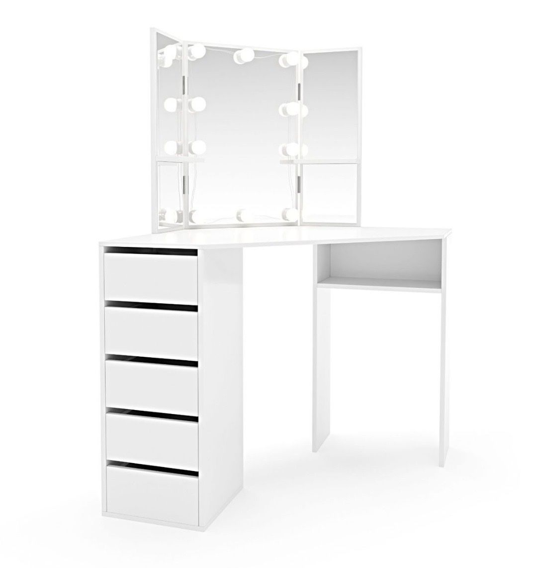 Schminktische: White Corner Make-up Table with LED – Gebraucht aus Boll von stellabee