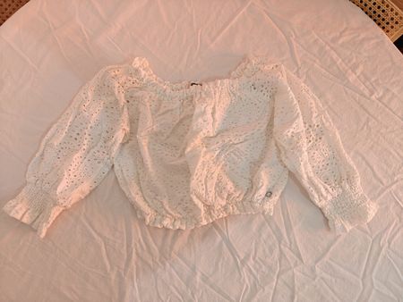 Damen Bluse weiss Guess Grösse S Broderie Anglaise