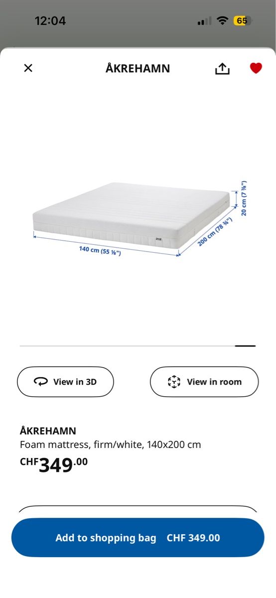 Lits: IKEA bed and mattress NEW – Neuf (Voir description) à Zürich par blackblack 6