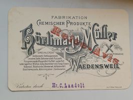 Litho Werbe Karte / Fabrik Hürlimann Müller Wädenswil 1898