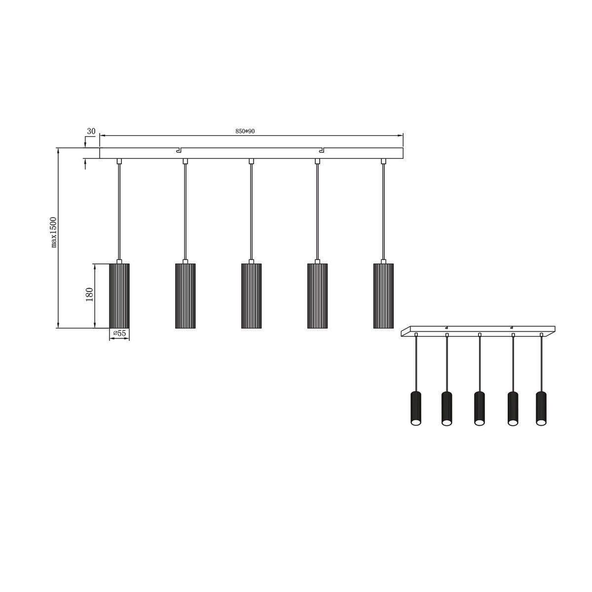Lampadari & plafoniere: Pendelleuchte, Grau, 85 cm x 9 cm – Nuovo (secondo la descrizione) da Kreuzlingen venduto da Smart-Light 7