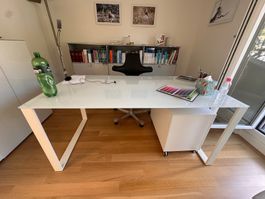 Bürokorpus Hochglanz weiss, gebraucht, guter zustand
