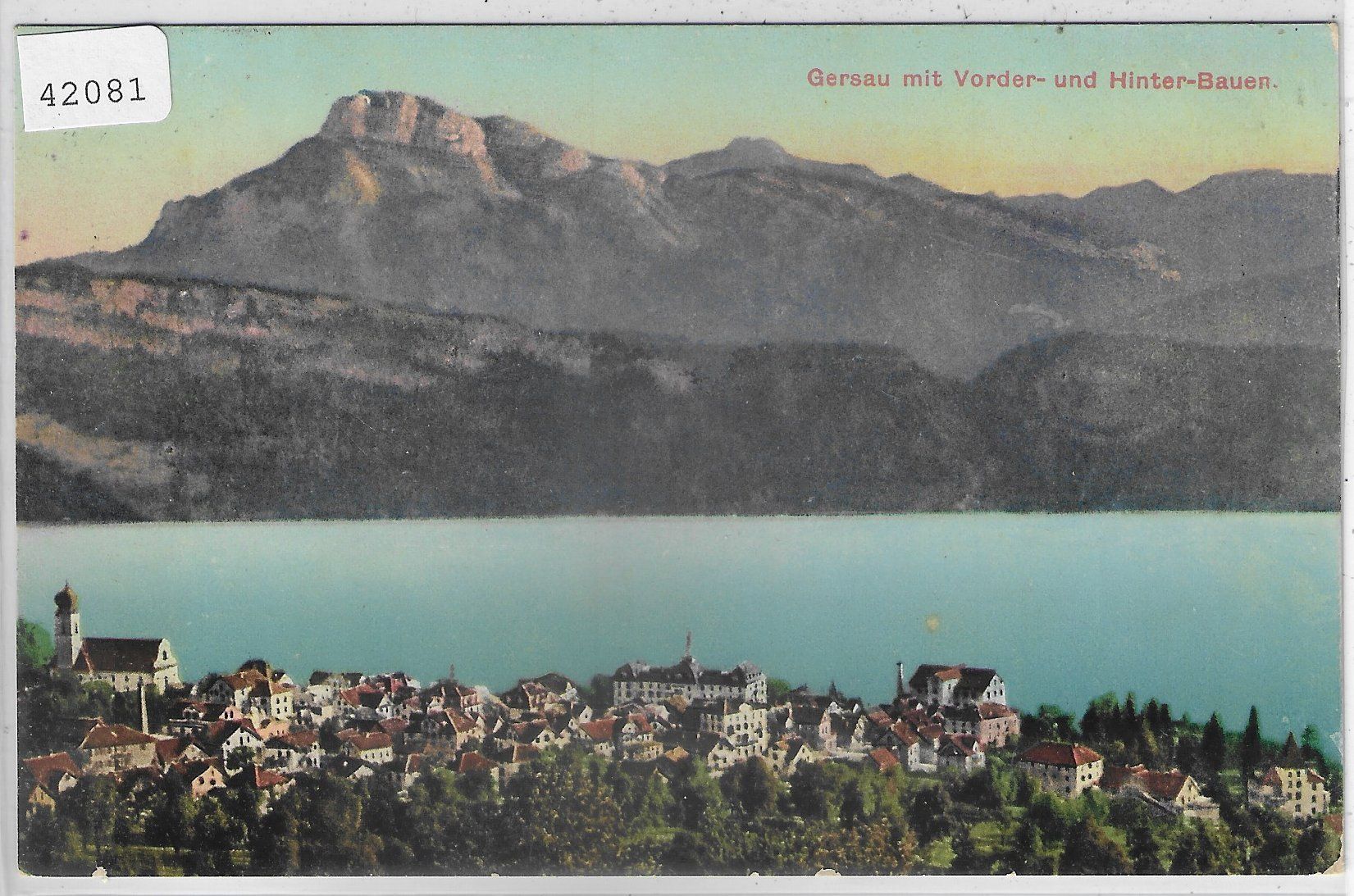Cartoline postali: Gersau mit Vorder- und Hinter-Bauen - Litho – Usato da Ettingen venduto da Kartenplanet