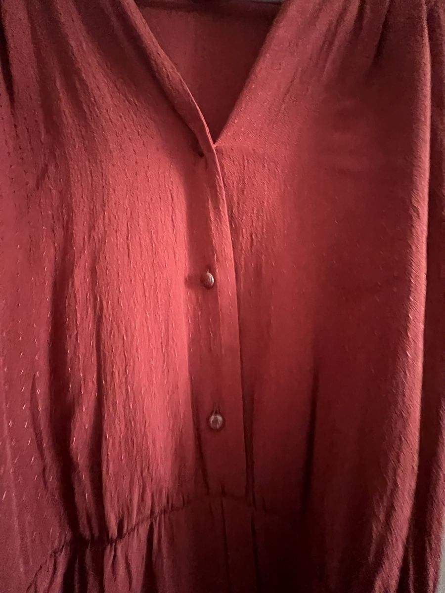 Des Petits Hauts Vestiti: Kleid des petits hauts rotbraun mit Bindegürtel langarm – Usato da Zürich venduto da Lili_ane 3