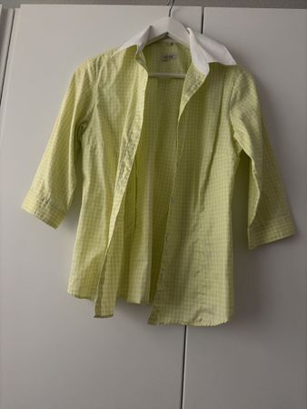 Damenshirt kariert weiss/gelb Grösse 38 gut erhalten