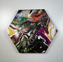 Acryl-Flüssigmalerei, Sechseck
