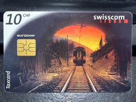Swisscom Taxcard 10 CHF Motiv Zug Tunnel gebraucht