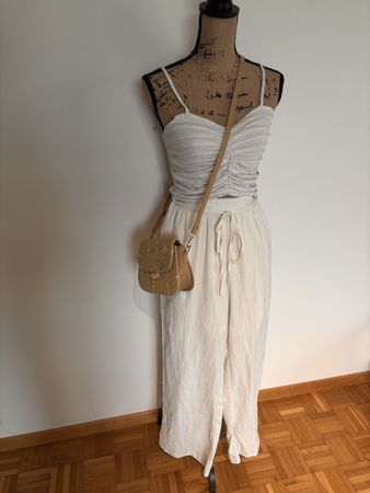 Sommer Set, Naturfaser, Cremeweiss, Gr. M/L – Neuwertig!