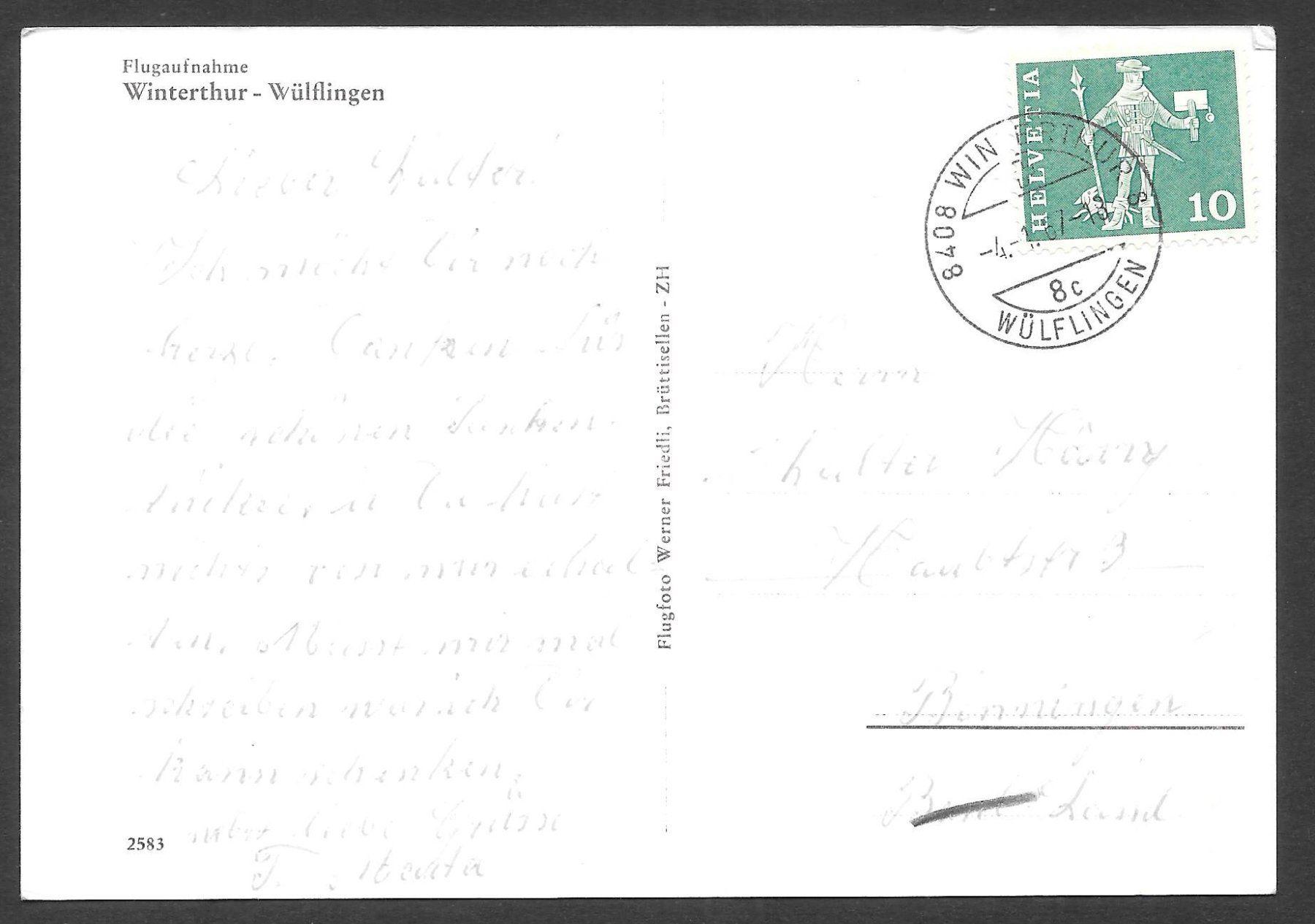Cartoline postali: Winterthur - Wülflingen Flugaufnahme – Usato da Olten venduto da clotaldi 1