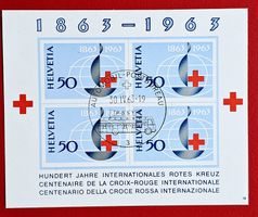 100 JAHRE ROTES KREUZ 40 BLOCK 19 1963 ET VOLLGUMMI