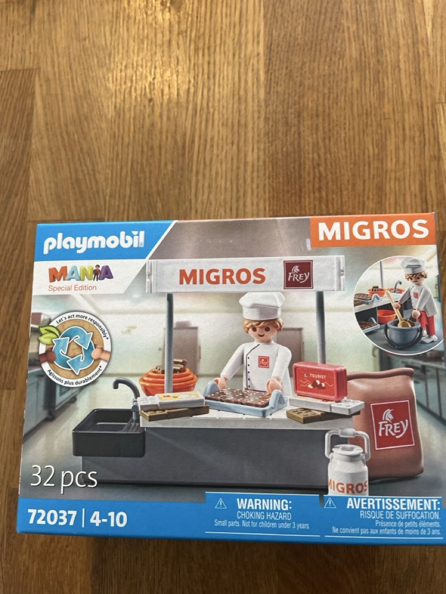 Playmobil Giocattoli: Playmobil Migros Schoggitheke Neu – Nuovo e nell'imballaggio originale da Ebikon venduto da bollastro