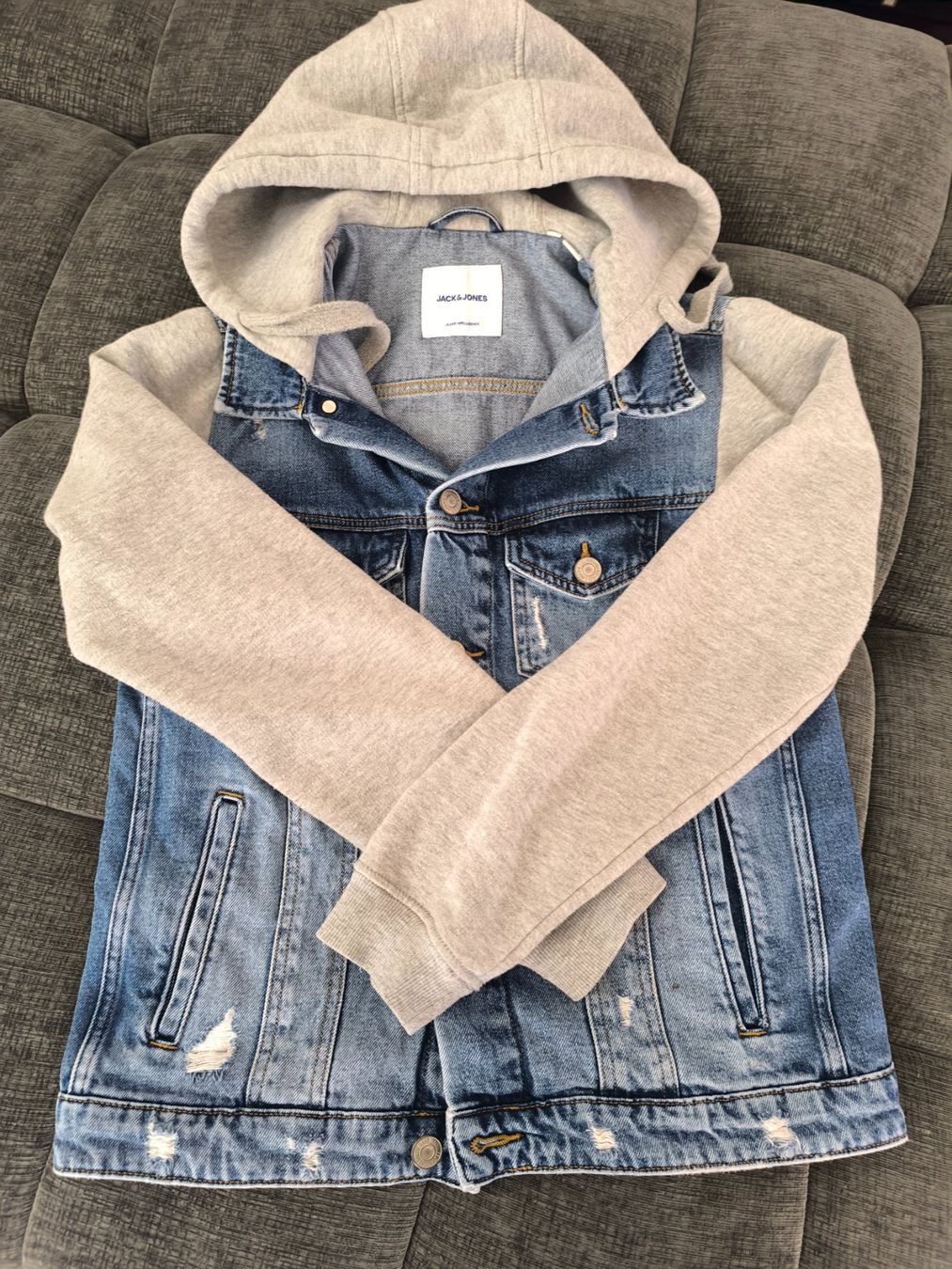 Giacche: Exklusive  Biker Jeans jacke Größe S mit Bilde – Usato da Oensingen venduto da Outlet_Super_Sale 1