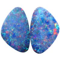 Australische Opal Shell Fossil Dubletten Paar 3.77Cts.