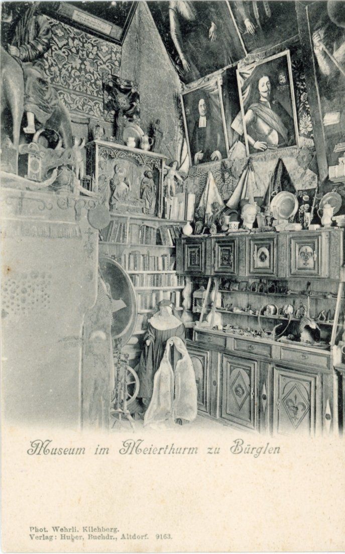 Cartoline postali: Bürglen  UR    -   Museum im Meierthurm      ca, 1900 – Usato da Brig venduto da Valcards54