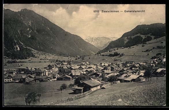 Cartoline postali: AK Zweisimmen, Generalansicht – Usato da Berlin venduto da bartko-reher