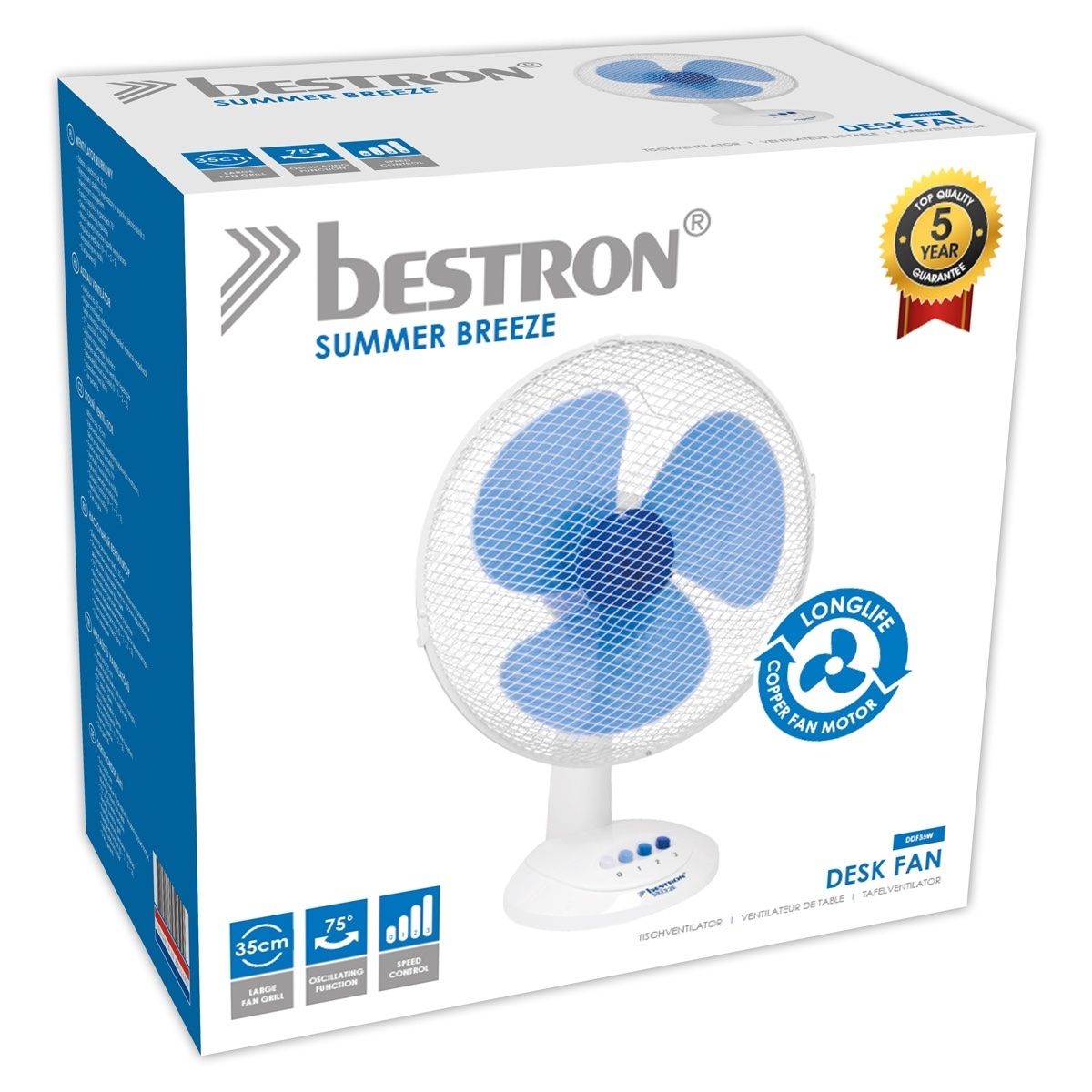 Ventilatori: Ventilator Tischventilator ø 35 cm weiss – Nuovo e nell'imballaggio originale da Schaffhausen venduto da Spezialist 5
