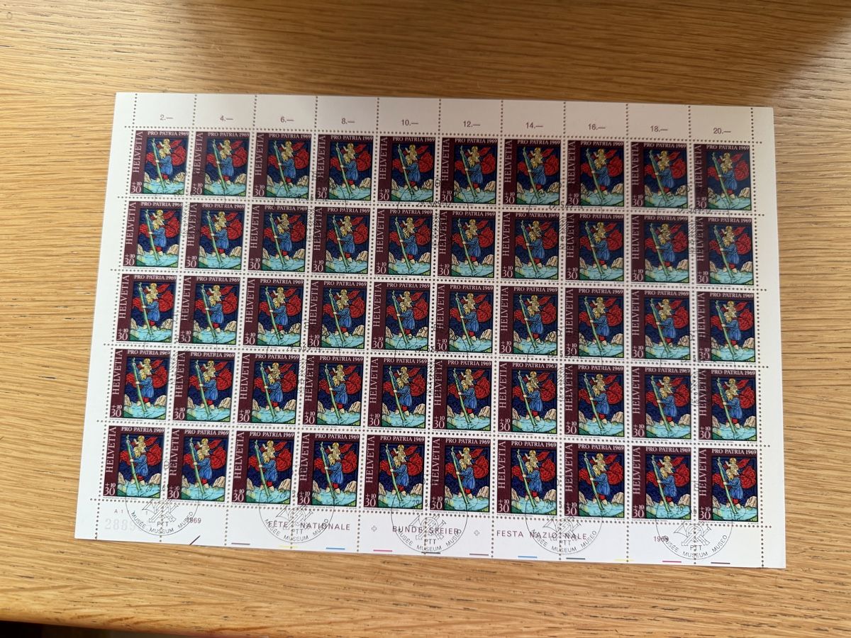 Alle Briefmarken: Pro Patria Bogen Satz 1969 – Neu (gemäss Beschreibung) aus Murgenthal von Tina_4055 2