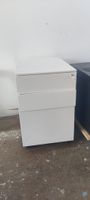 Weisser Büro-Rollcontainer mit 3 Schubladen, abschliessbar