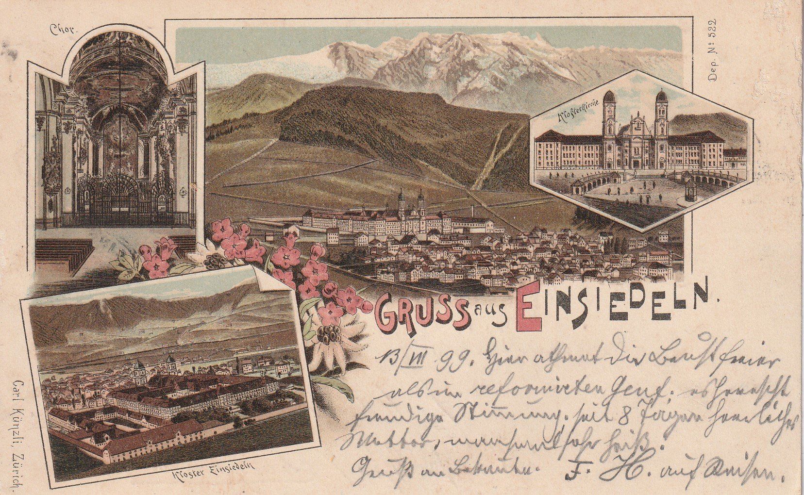 Cartes postales: Kt.Schwyz-Einsiedeln- Litho 1899 – D'occasion à uttwil par Koehlerfred