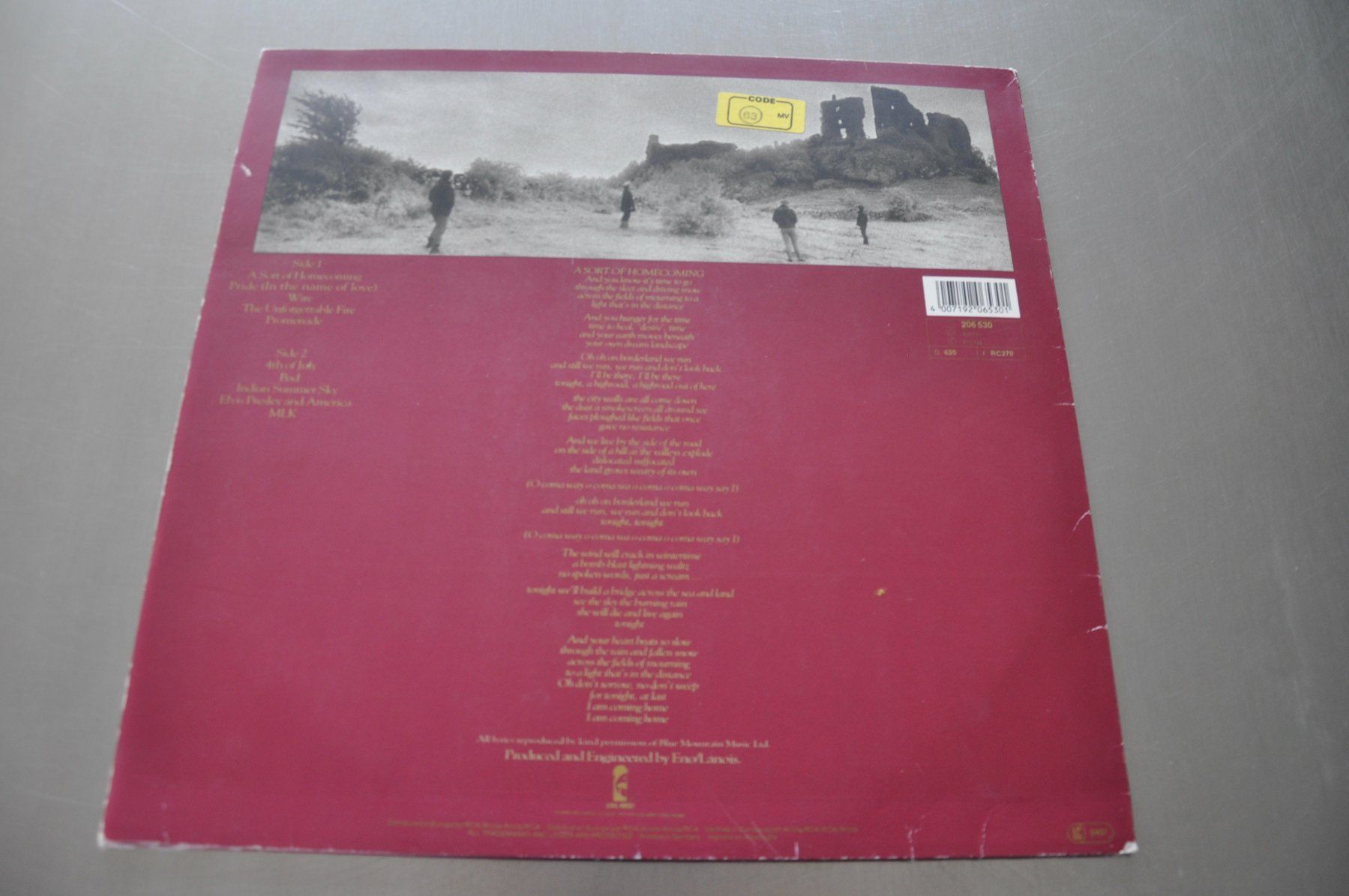 Dischi in vinile: U2 LP THE UNFORGETTABLE FIRE – Usato da Sion venduto da jaipur1401 1