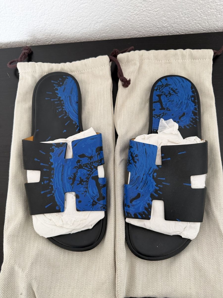 Hermès Herrenschuhe: Stylish Hermes Sandals - Blue Splash - Size 43 - Summer – Neu (gemäss Beschreibung) aus Oberengstringen von Titina90
