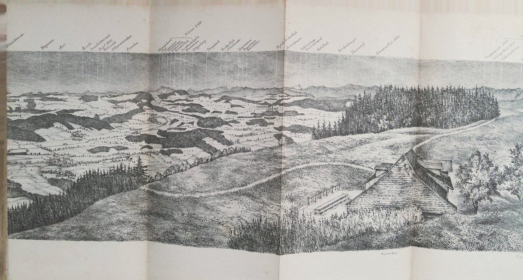 Cartine & Atlanti: Gurten Bern Litho-Panorama von Dill selten – Usato da Rafz venduto da booksell 3