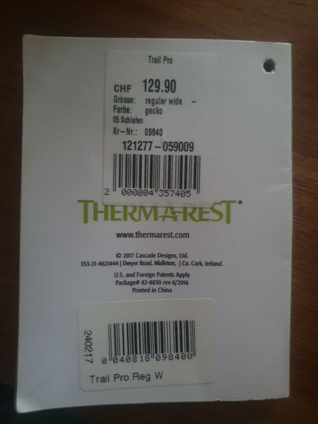 Thermarest Matelas: Isomatte – Neuf avec emballage d'origine à Zürich par Bergching 2