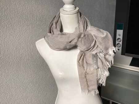 Tuch Moshi Foulard beige taupe mit Fransen NEU