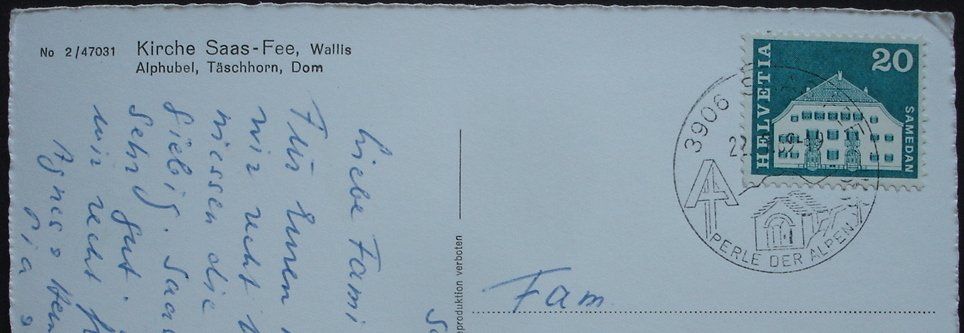 Cartoline postali: SAAS-FEE Kirche - Bazar – Usato da Jona venduto da philajona 1