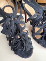 Santoni Blue Suede Tassel Heels - Size 36 - Stunning!