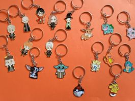Schlüsselanhänger Pokémon,Harry Potter,Gizmo,Grogu star wars